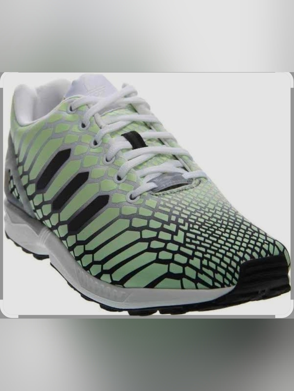 adidas Men’s Green and Black Patterned Mesh Sneaker